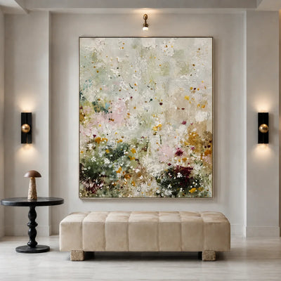 Wildflower Haze Floral Wall Art styled interior scene 1 | Olyrel