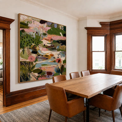 Meadow Patch Abstract Wall Art styled interior scene 2 | Olyrel