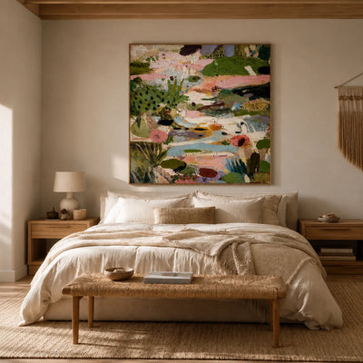 Meadow Patch Abstract Wall Art styled interior scene 5 | Olyrel