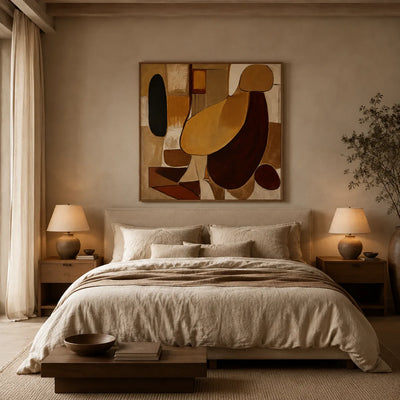 Earthen Forms Abstract Wall Art styled interior scene 2 | Olyrel
