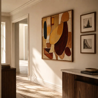 Earthen Forms Abstract Wall Art styled interior scene 3 | Olyrel
