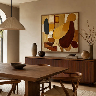 Earthen Forms Abstract Wall Art styled interior scene 4 | Olyrel