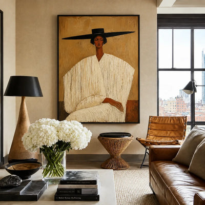 Wide Brim Figure Wall Art styled interior scene 1 | Olyrel