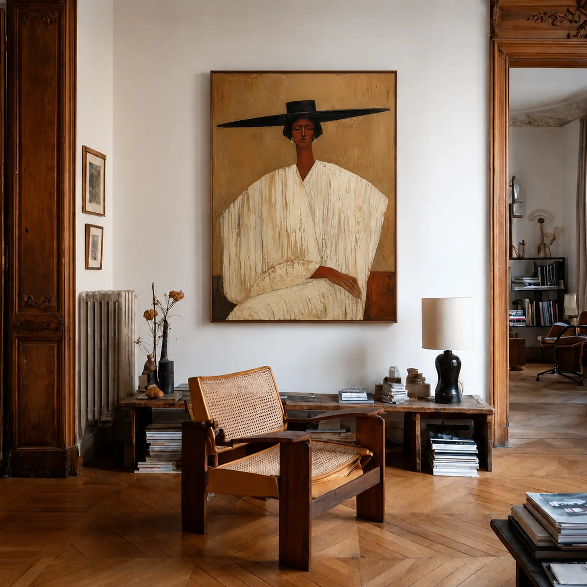 Wide Brim Figure Wall Art styled interior scene 2 | Olyrel