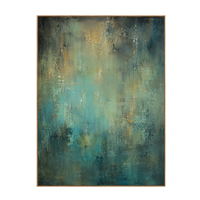 Aqua Patina Abstract Wall Art | Olyrel