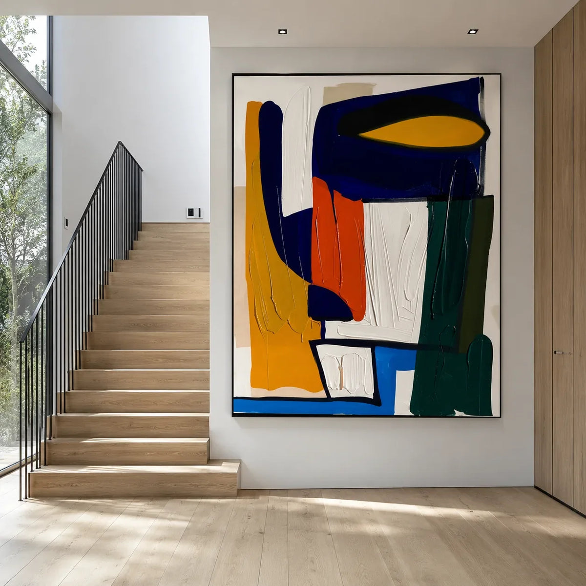 Primary Balance Abstract Wall Art styled interior scene 4 | Olyrel