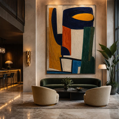 Primary Balance Abstract Wall Art styled interior scene 5 | Olyrel