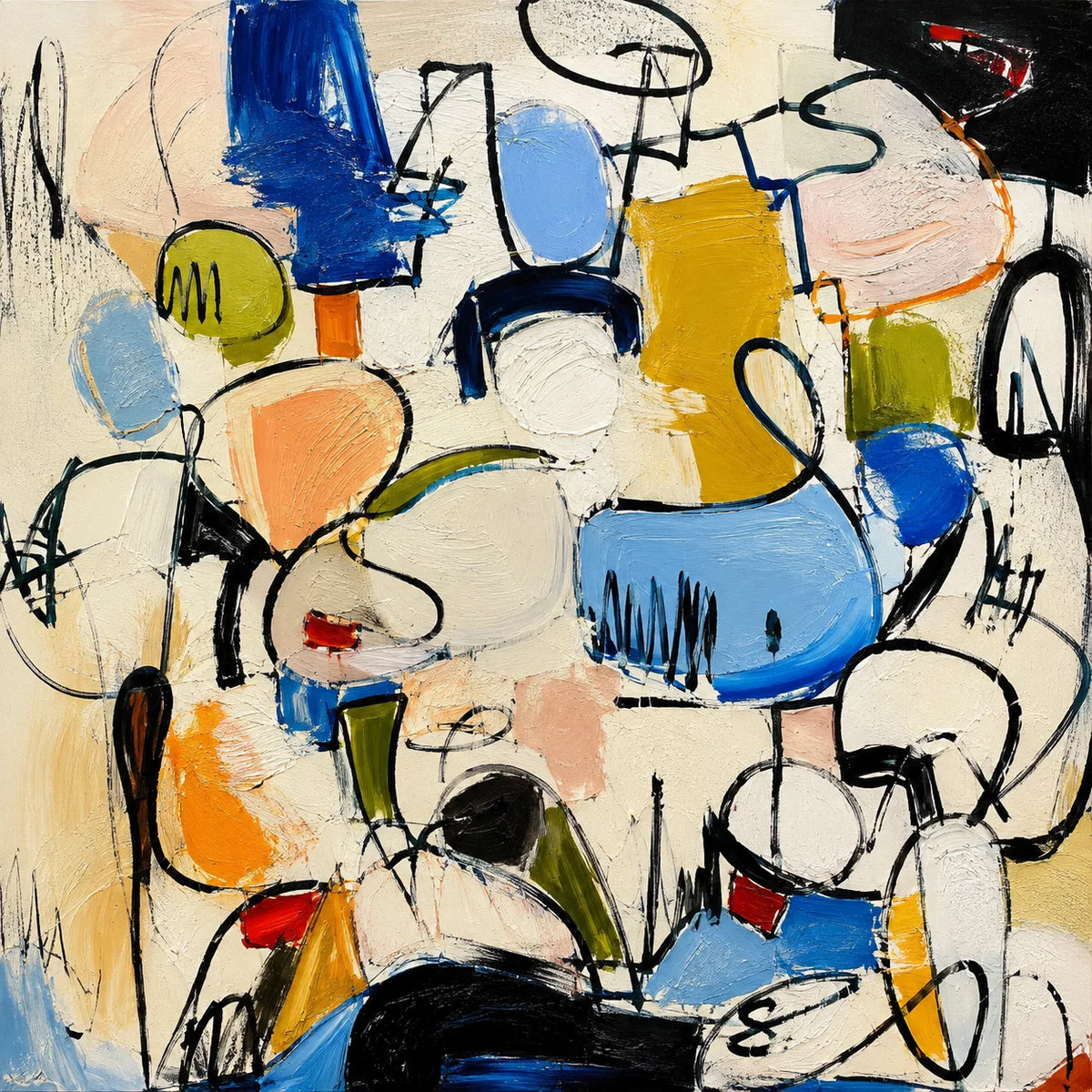 Confetti Line Abstract Wall Art artwork view | Olyrel