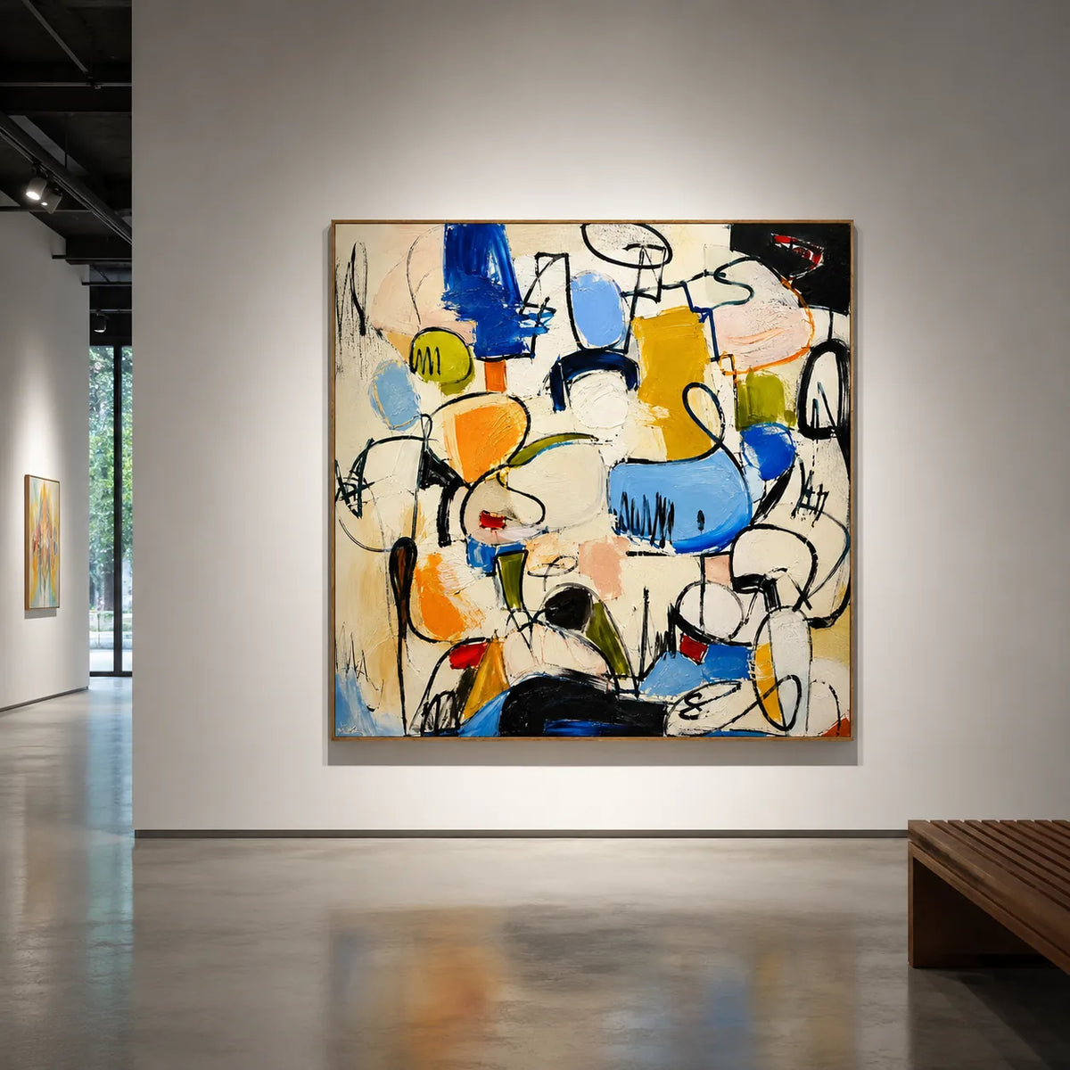 Confetti Line Abstract Wall Art styled interior scene 5 | Olyrel