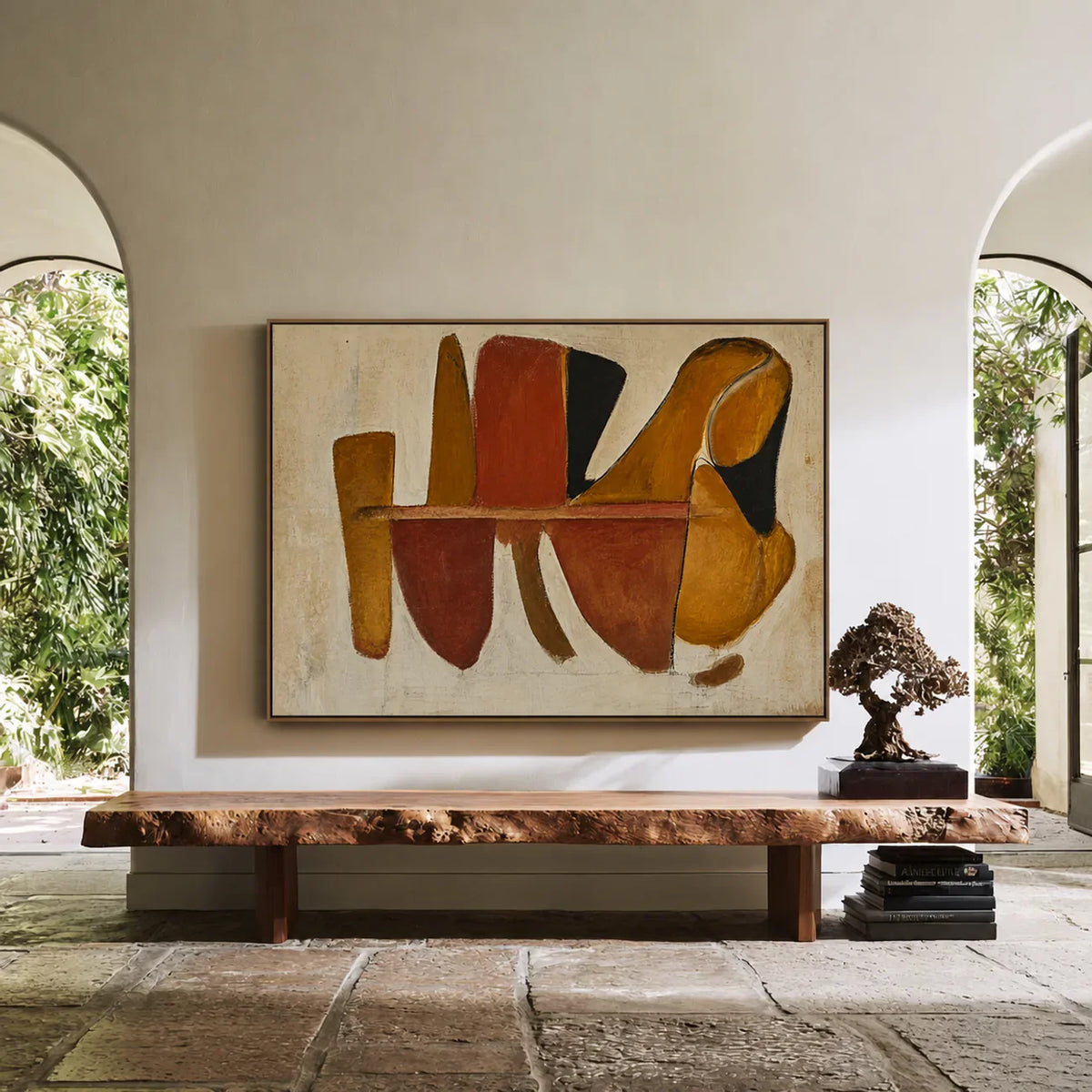 Terracotta Forms Abstract Wall Art styled interior scene 4 | Olyrel