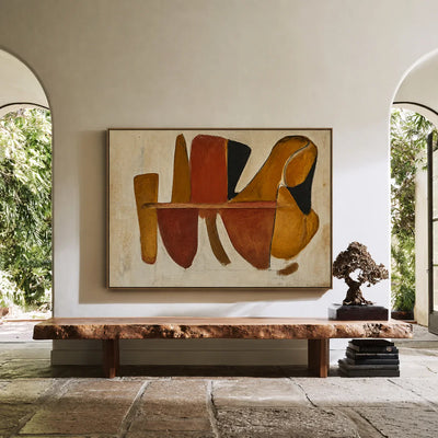 Terracotta Forms Abstract Wall Art styled interior scene 4 | Olyrel