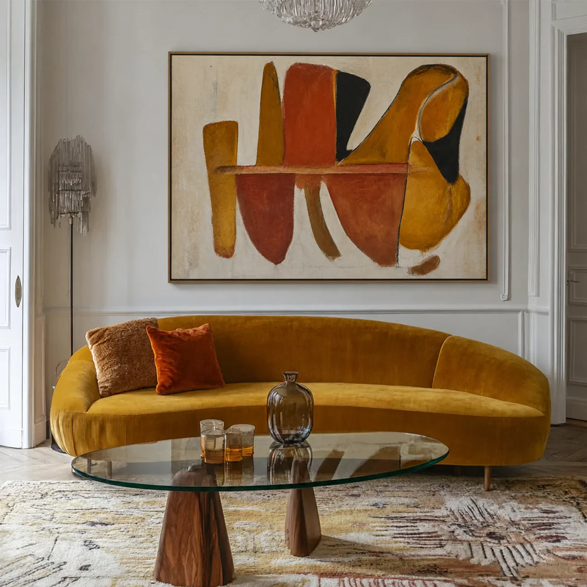 Terracotta Forms Abstract Wall Art styled interior scene 5 | Olyrel