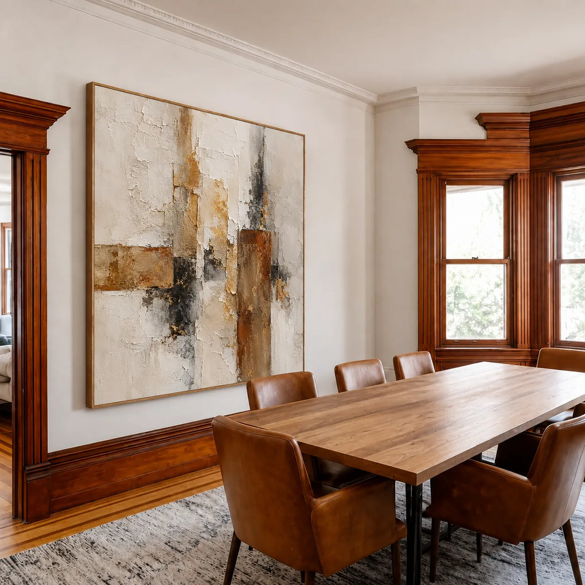 Gilded Structure Abstract Wall Art styled interior scene 3 | Olyrel