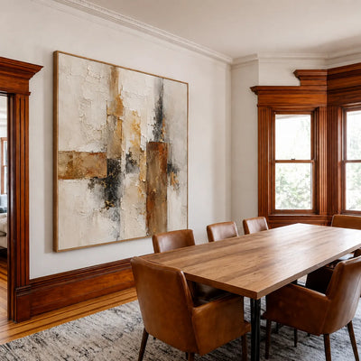 Gilded Structure Abstract Wall Art styled interior scene 3 | Olyrel