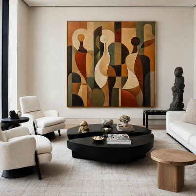Earthbound Figures Abstract Wall Art styled interior scene 2 | Olyrel