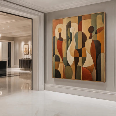Earthbound Figures Abstract Wall Art styled interior scene 3 | Olyrel