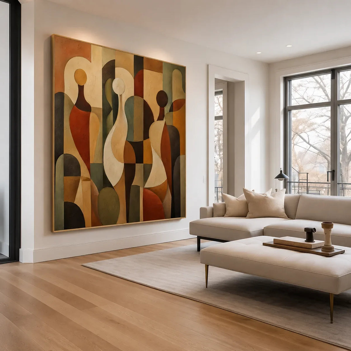 Earthbound Figures Abstract Wall Art styled interior scene 4 | Olyrel