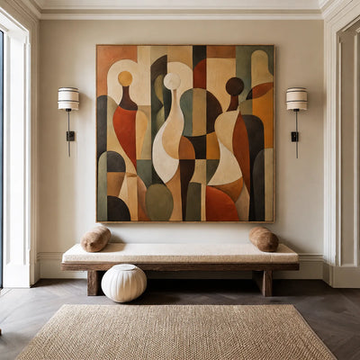 Earthbound Figures Abstract Wall Art styled interior scene 5 | Olyrel