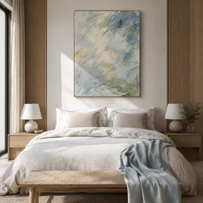 Clouded Current Abstract Wall Art styled interior scene 5 | Olyrel