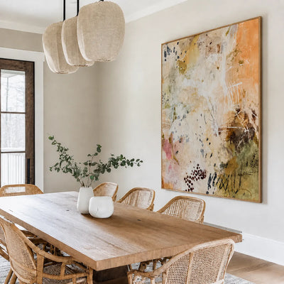 Blush Scatter Abstract Wall Art styled interior scene 2 | Olyrel