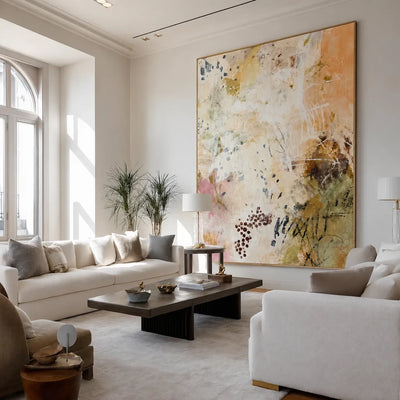 Blush Scatter Abstract Wall Art styled interior scene 4 | Olyrel