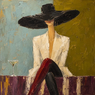 Martini Muse Figure Wall Art artwork view | Olyrel