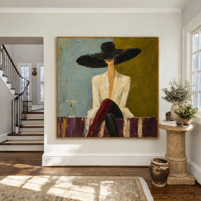 Martini Muse Figure Wall Art styled interior scene 1 | Olyrel