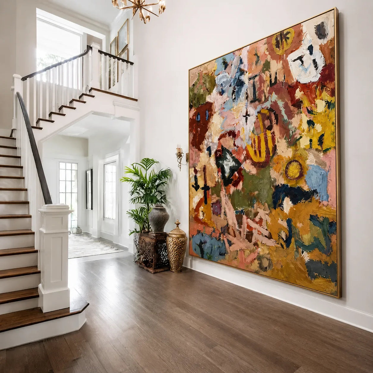 Festival Marks Abstract Wall Art styled interior scene 5 | Olyrel