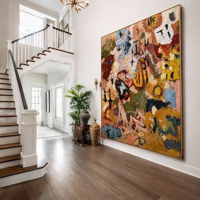 Festival Marks Abstract Wall Art styled interior scene 5 | Olyrel