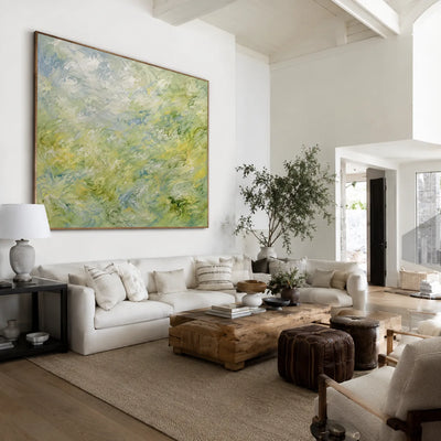 Sage Current Abstract Wall Art styled interior scene 2 | Olyrel