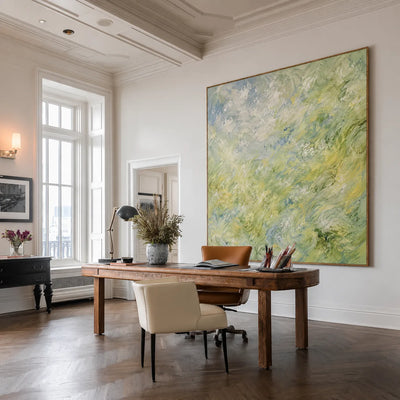 Sage Current Abstract Wall Art styled interior scene 4 | Olyrel