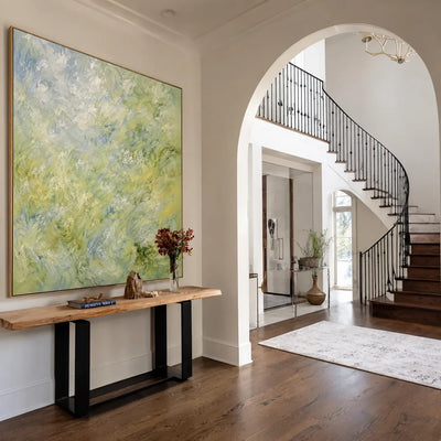Sage Current Abstract Wall Art styled interior scene 6 | Olyrel