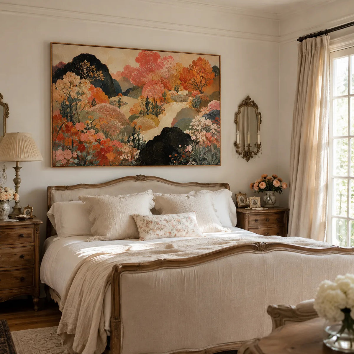 Autumn Canopy Landscape Wall Art styled interior scene 2 | Olyrel