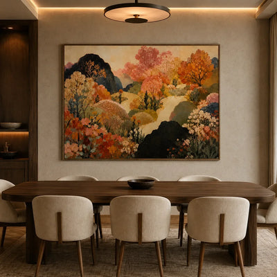 Autumn Canopy Landscape Wall Art styled interior scene 3 | Olyrel