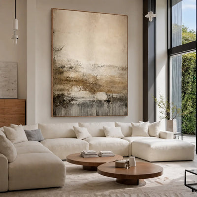 Weathered Shore Abstract Wall Art styled interior scene 1 | Olyrel