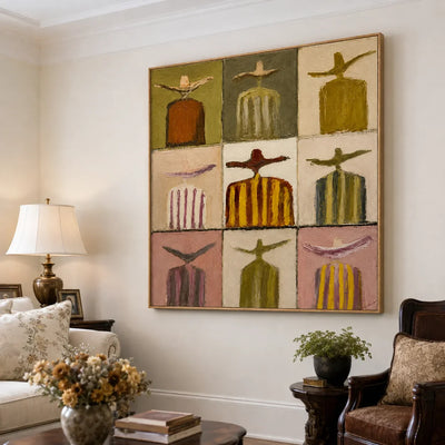 Nine Figures Abstract Wall Art styled interior scene 2 | Olyrel