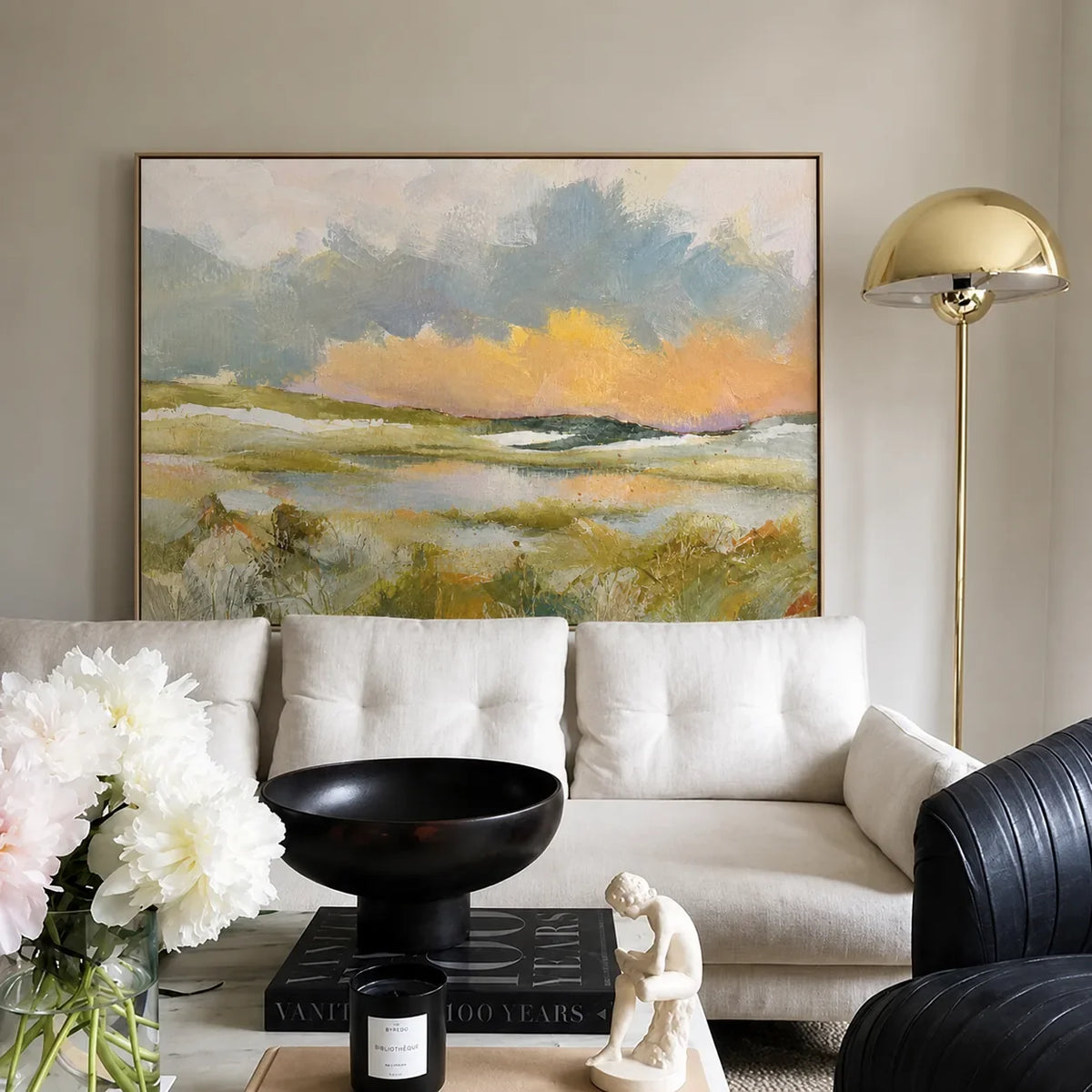 Pastel Marsh Landscape Wall Art styled interior scene 5 | Olyrel