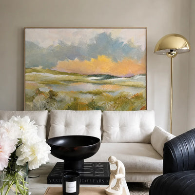 Pastel Marsh Landscape Wall Art styled interior scene 5 | Olyrel