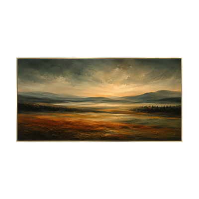 Amber Estuary Landscape Wall Art | Olyrel