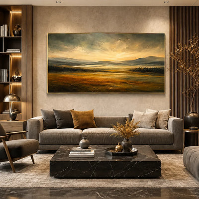 Amber Estuary Landscape Wall Art styled interior scene 3 | Olyrel