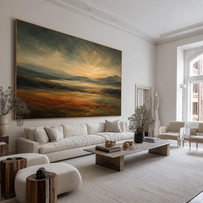 Amber Estuary Landscape Wall Art styled interior scene 4 | Olyrel