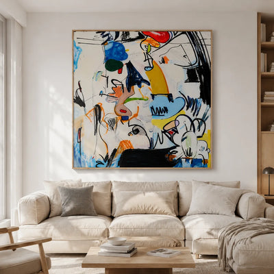 Chromatic Scribble Abstract Wall Art styled interior scene 4 | Olyrel