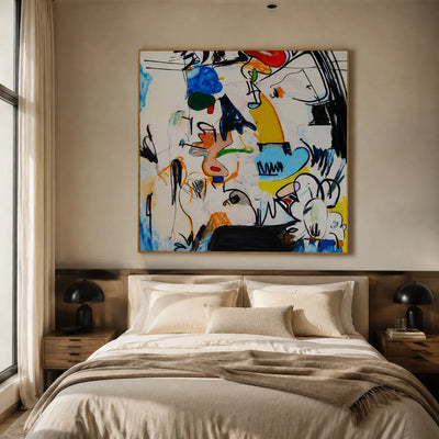 Chromatic Scribble Abstract Wall Art styled interior scene 5 | Olyrel