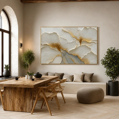 Golden Poppies Relief Wall Art styled interior scene 2 | Olyrel