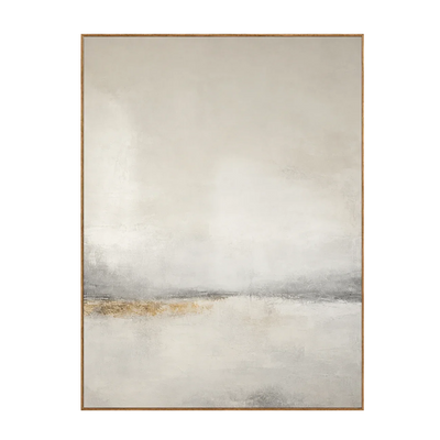 Quiet Gold Horizon Abstract Wall Art | Olyrel