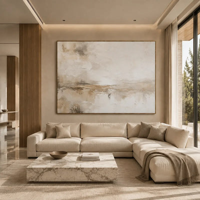 Sand Mist Horizon Wall Art styled interior scene 2 | Olyrel