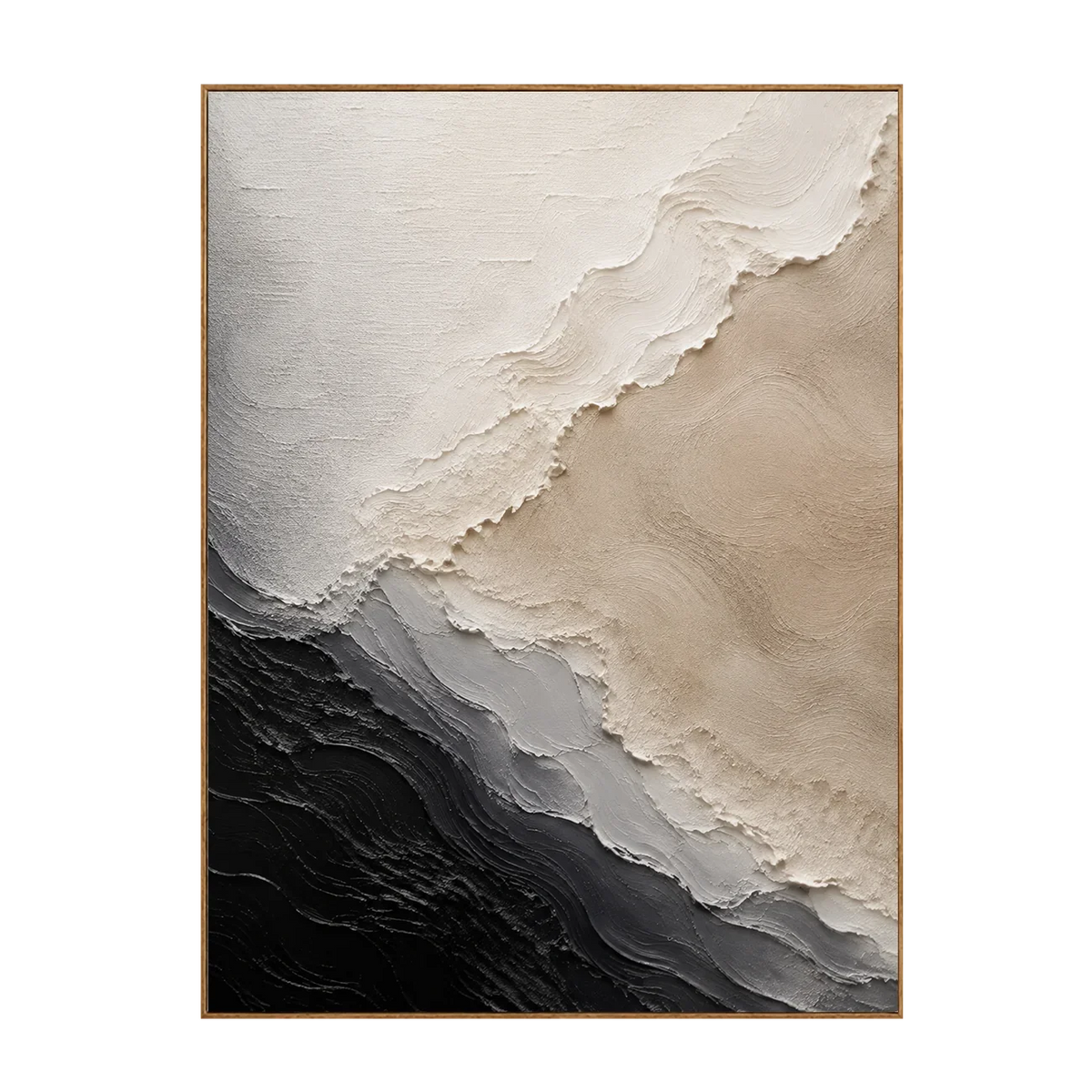 Monochrome Drift Textured Wall Art | Olyrel
