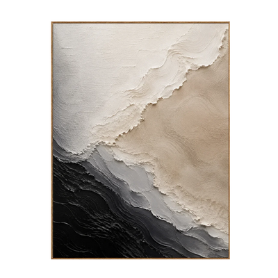 Monochrome Drift Textured Wall Art | Olyrel