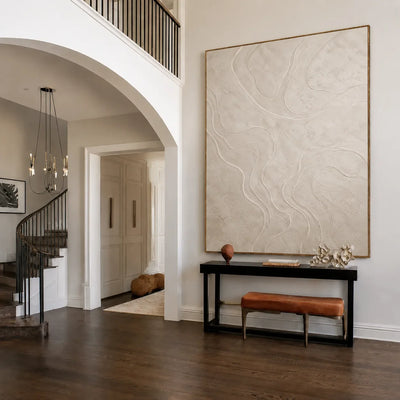 Ivory Contour Textured Wall Art styled interior scene 1 | Olyrel