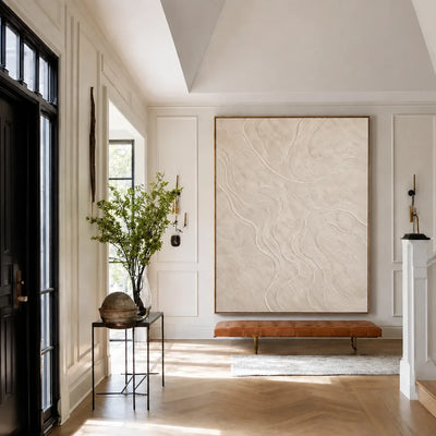 Ivory Contour Textured Wall Art styled interior scene 2 | Olyrel